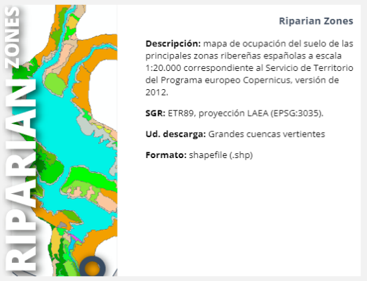 Enlace a centro de descargas con filtro Riparian Zones